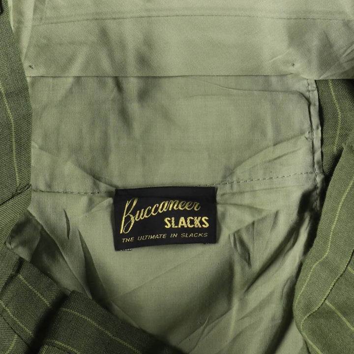 Buccaneer Stripe Pattern Slacks Pants, Men's W34 (approx.), Vintage unclear Khaki type Vintage Second Hand