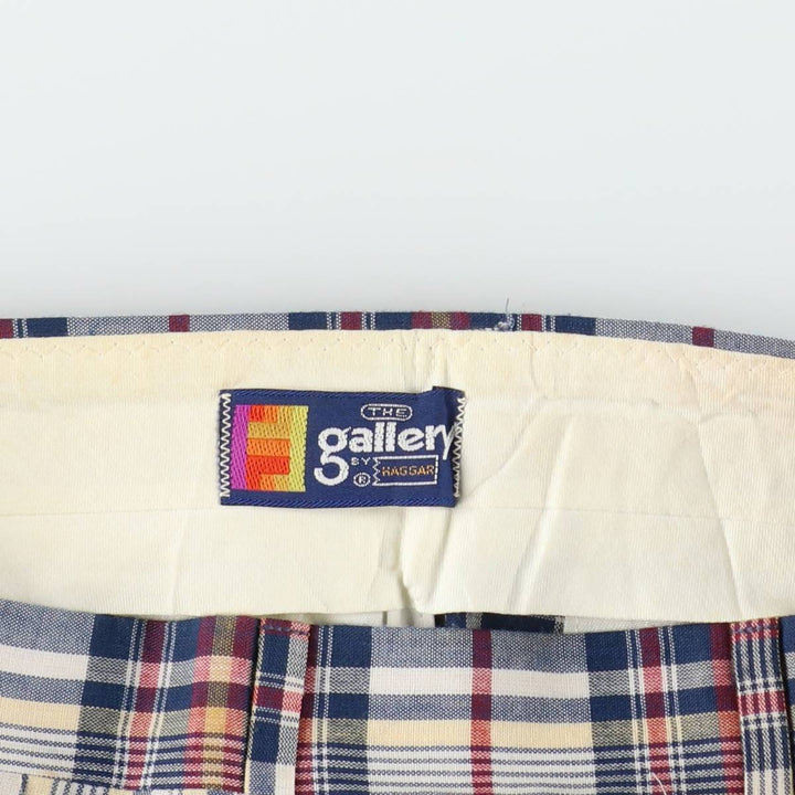 ~90'S HAGGAR THE gallery Check Pattern Slacks Pants Men's W36 equivalent Vintage unclear navy blue type Vintage Second Hand