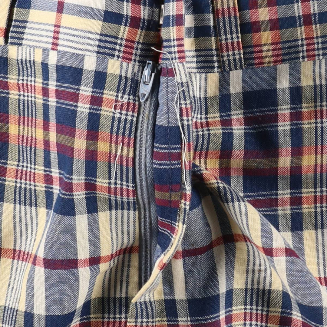 ~90'S HAGGAR THE gallery Check Pattern Slacks Pants Men's W36 equivalent Vintage unclear navy blue type Vintage Second Hand