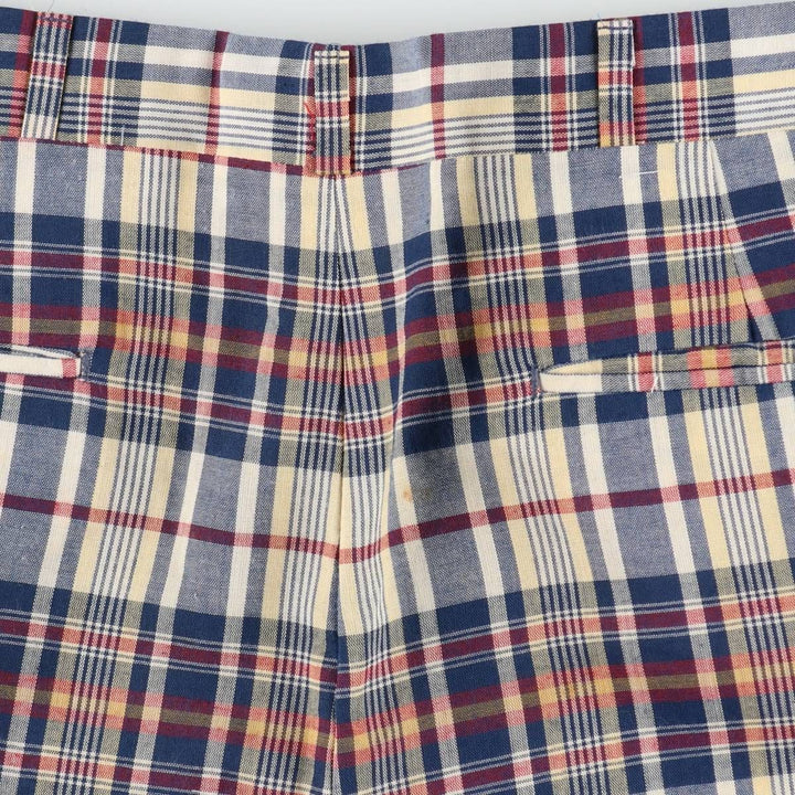 ~90'S HAGGAR THE gallery Check Pattern Slacks Pants Men's W36 equivalent Vintage unclear navy blue type Vintage Second Hand