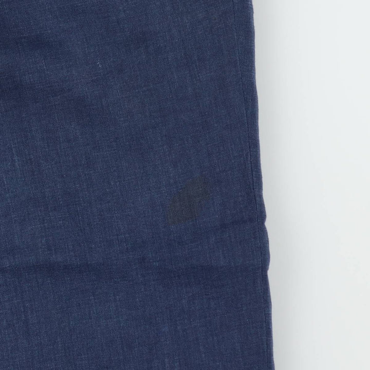 Two-pleat linen trousers, men's size W32 (approx.) linen navy blue type Vintage Second Hand