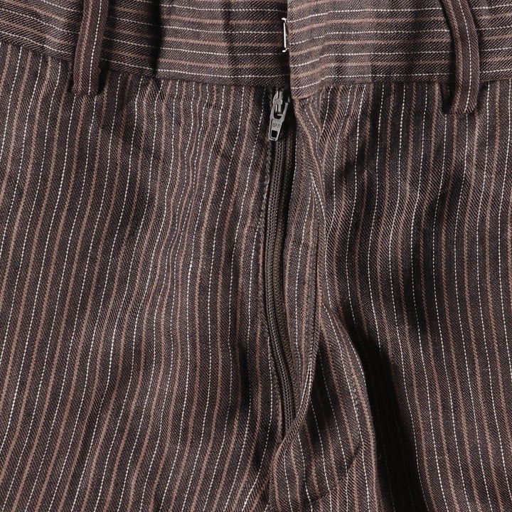 EXPRESS DESIGN STUDIO PRODUCER Stripe Pattern Linen Pants Slacks Men's W34 (approx.) linen brown type Vintage Second Hand