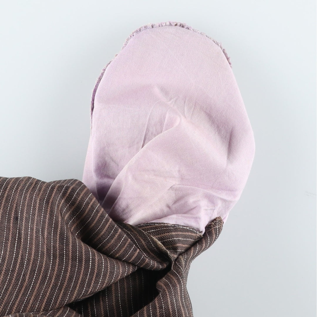 EXPRESS DESIGN STUDIO PRODUCER Stripe Pattern Linen Pants Slacks Men's W34 (approx.) linen brown type Vintage Second Hand