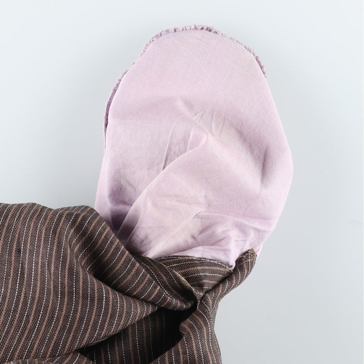 EXPRESS DESIGN STUDIO PRODUCER Stripe Pattern Linen Pants Slacks Men's W34 (approx.) linen brown type Vintage Second Hand