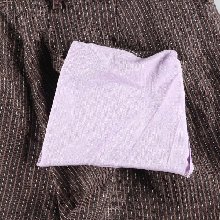 EXPRESS DESIGN STUDIO PRODUCER Stripe Pattern Linen Pants Slacks Men's W34 (approx.) linen brown type Vintage Second Hand