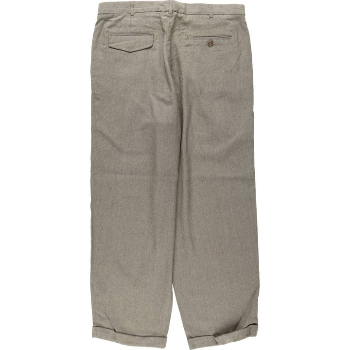 Perry Ellis PORTFOLIO three-pleat slacks, men's size W34 (approx.), vintage. Rayon gray type Vintage Second Hand