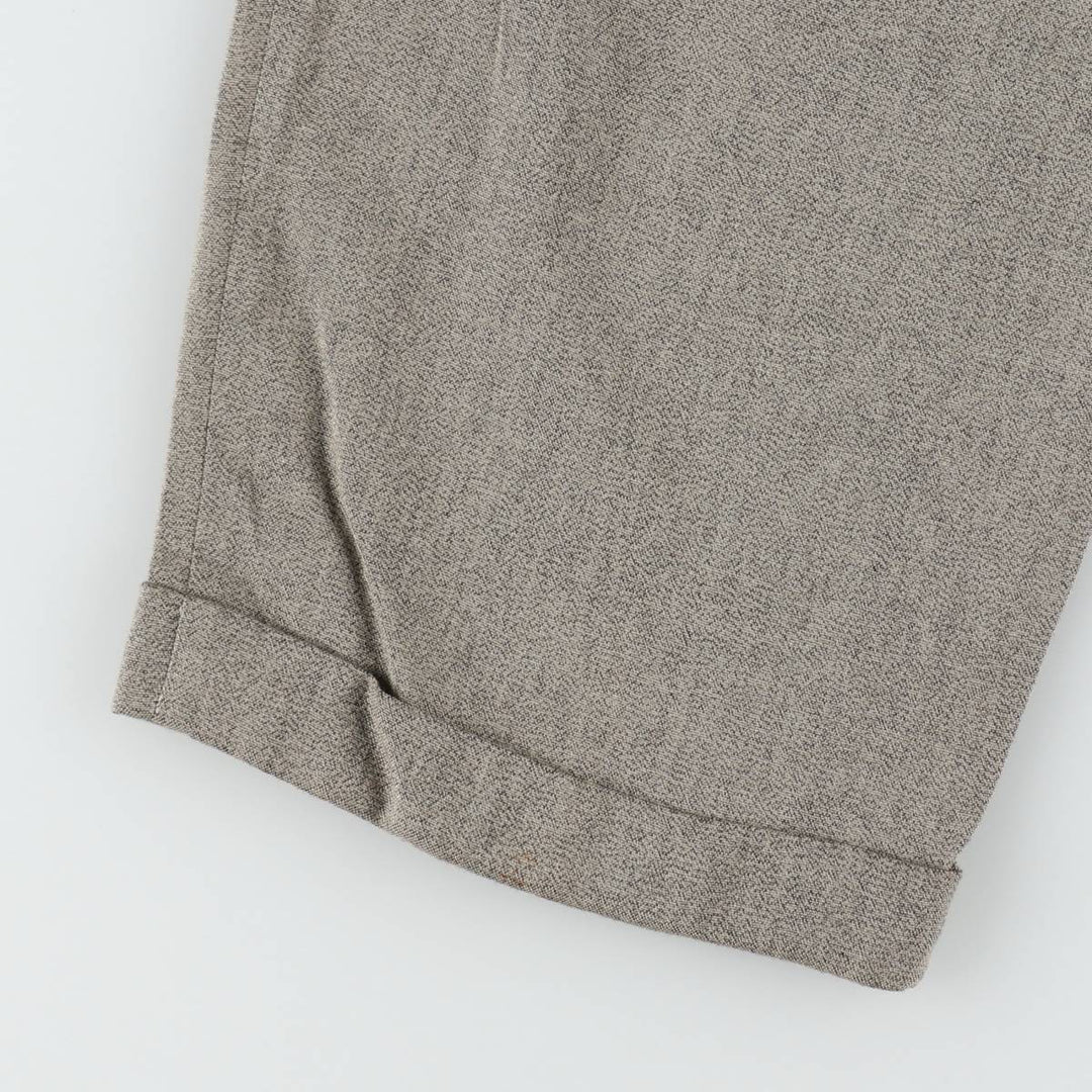 Perry Ellis PORTFOLIO three-pleat slacks, men's size W34 (approx.), vintage. Rayon gray type Vintage Second Hand