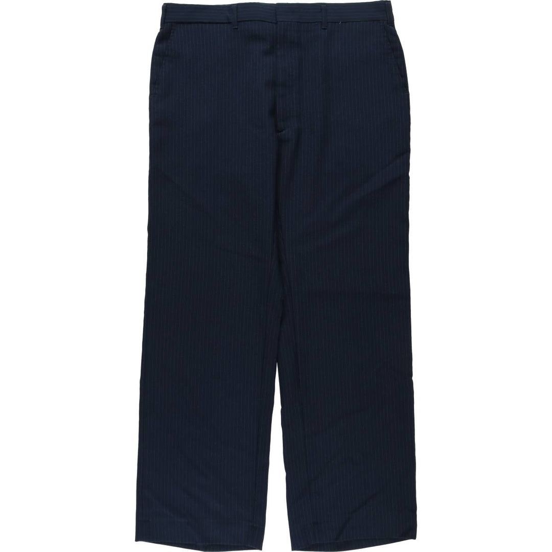 70s-80'S HAGGAR MAGIC STRETCH Stripe Pattern Slacks Pants, Made in USA, Men's W36 (approx.), Vintage unclear navy blue type Vintage Second Hand