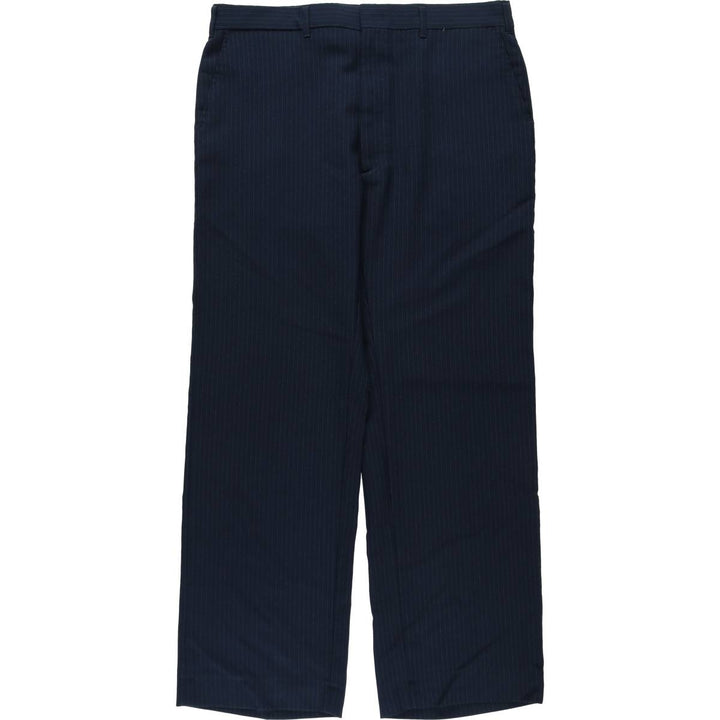 70s-80'S HAGGAR MAGIC STRETCH Stripe Pattern Slacks Pants, Made in USA, Men's W36 (approx.), Vintage unclear navy blue type Vintage Second Hand