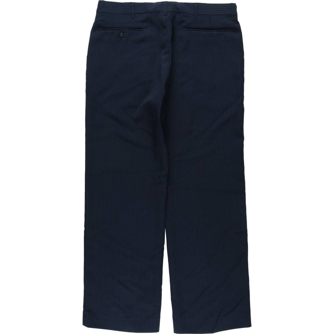 70s-80'S HAGGAR MAGIC STRETCH Stripe Pattern Slacks Pants, Made in USA, Men's W36 (approx.), Vintage unclear navy blue type Vintage Second Hand
