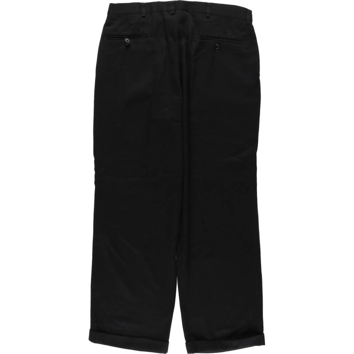 HAGGAR Two-Pleat Slacks Pants, Made in USA, Men's W34 (approx.), Vintage polyester black type Vintage Second Hand