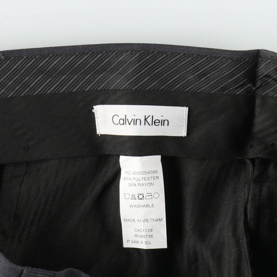 Calvin Klein Slacks Pants for Men, W35 polyester gray type Vintage Second Hand