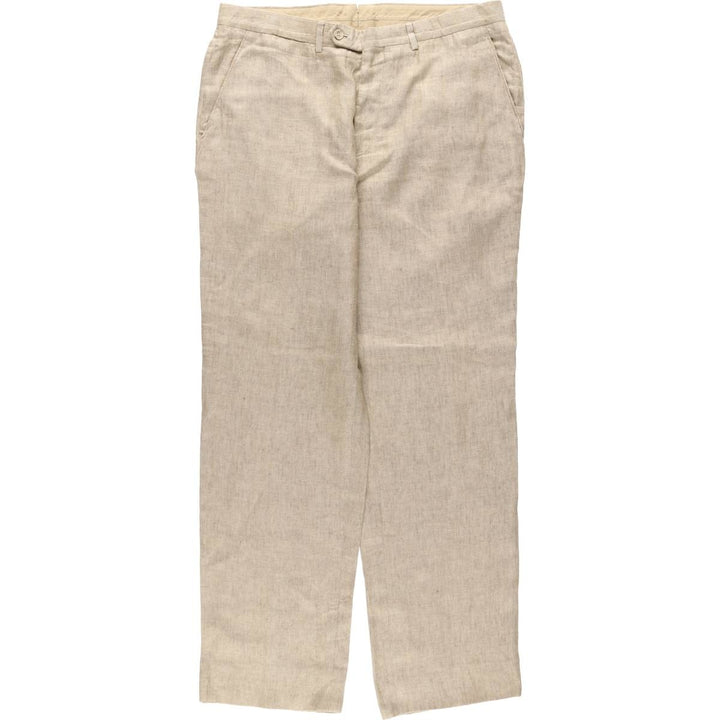 Massimo Dutti Euro Linen Pants/Slacks, Men's W36 (approx.) linen Beige type Vintage Second Hand