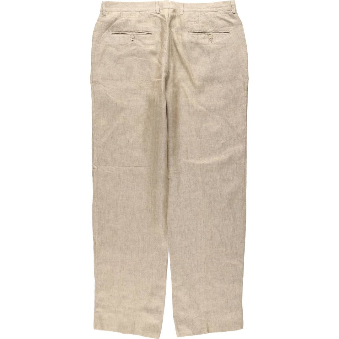 Massimo Dutti Euro Linen Pants/Slacks, Men's W36 (approx.) linen Beige type Vintage Second Hand