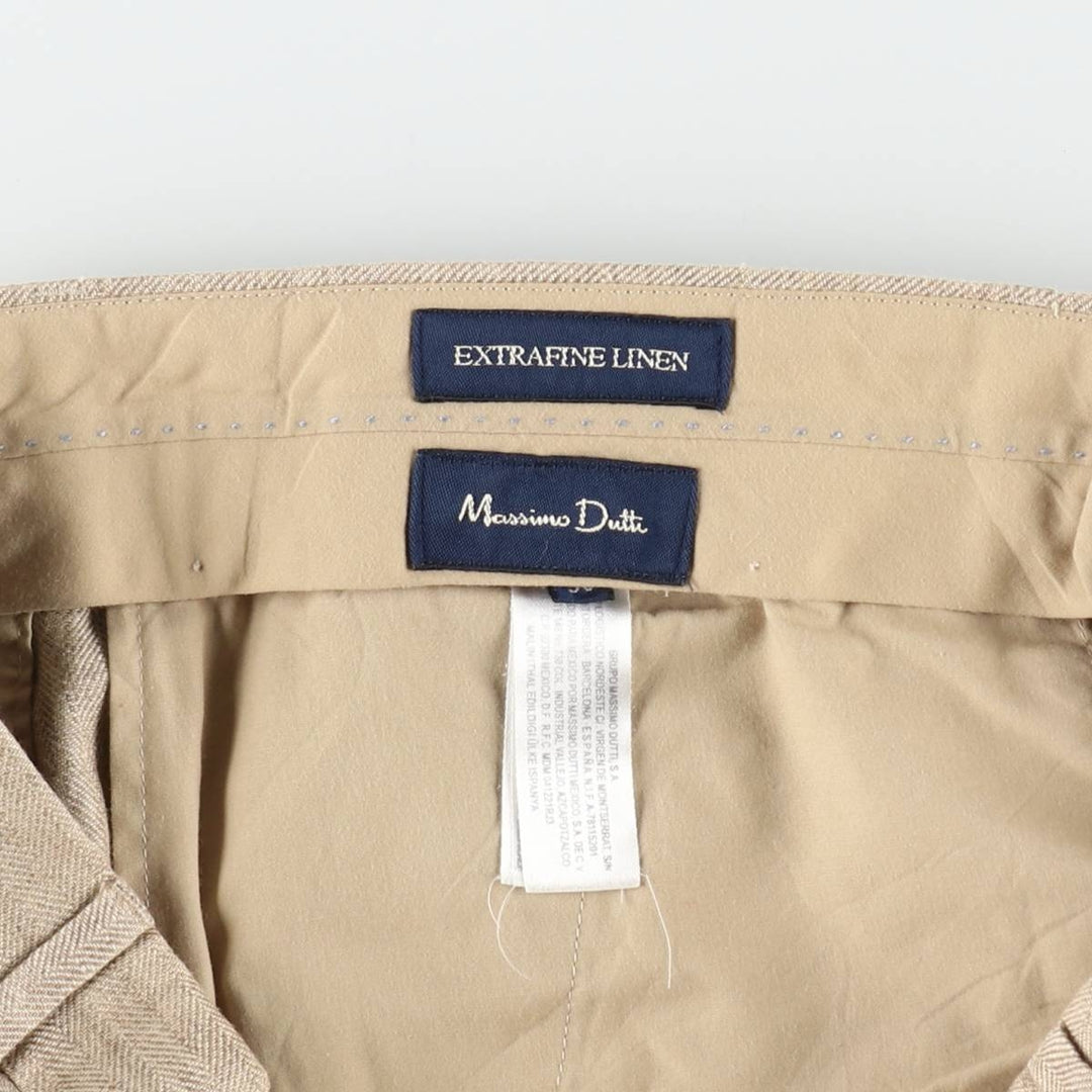 Massimo Dutti Euro Linen Pants/Slacks, Men's W36 (approx.) linen Beige type Vintage Second Hand
