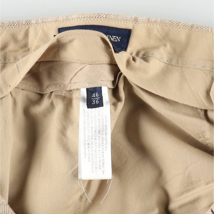 Massimo Dutti Euro Linen Pants/Slacks, Men's W36 (approx.) linen Beige type Vintage Second Hand
