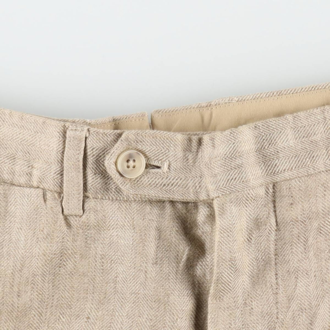 Massimo Dutti Euro Linen Pants/Slacks, Men's W36 (approx.) linen Beige type Vintage Second Hand