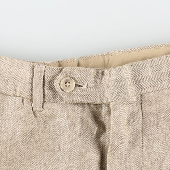 Massimo Dutti Euro Linen Pants/Slacks, Men's W36 (approx.) linen Beige type Vintage Second Hand