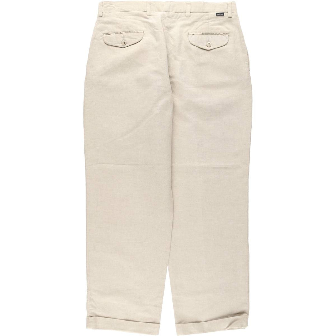 Dockers Khakis Two-Pleat Cotton x Linen Trousers, Men's W35 (approx.), Vintage linen unbleached Vintage Second Hand