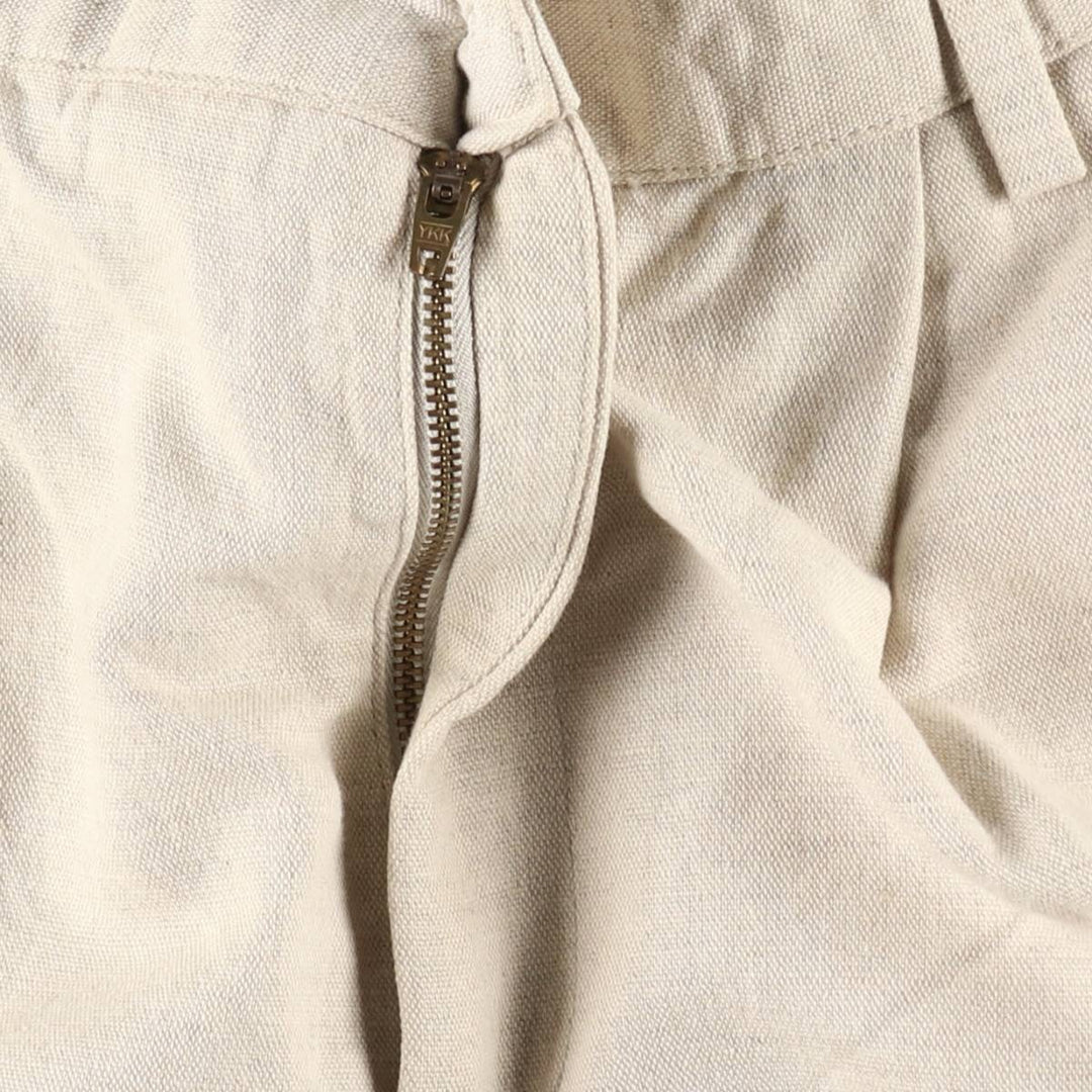 Dockers Khakis Two-Pleat Cotton x Linen Trousers, Men's W35 (approx.), Vintage linen unbleached Vintage Second Hand