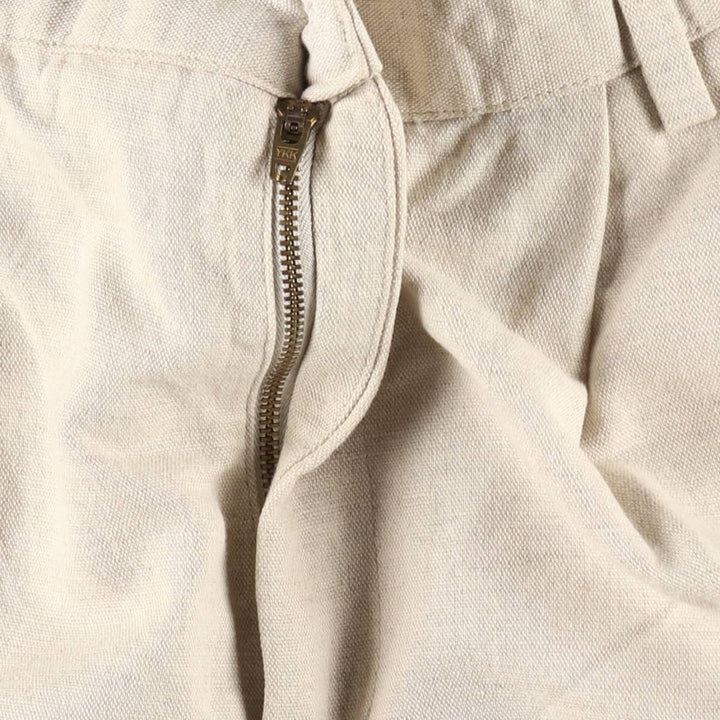 Dockers Khakis Two-Pleat Cotton x Linen Trousers, Men's W35 (approx.), Vintage linen unbleached Vintage Second Hand