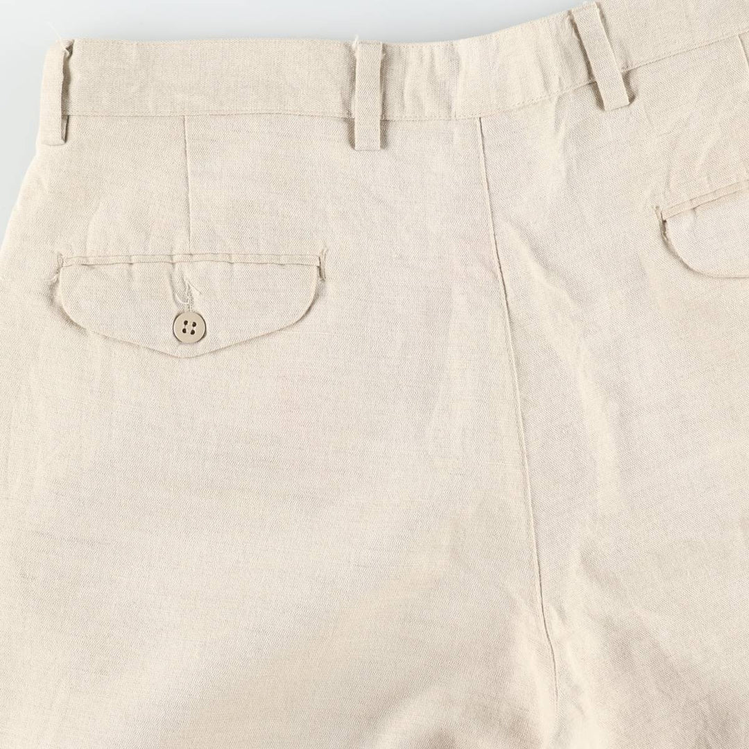 Dockers Khakis Two-Pleat Cotton x Linen Trousers, Men's W35 (approx.), Vintage linen unbleached Vintage Second Hand