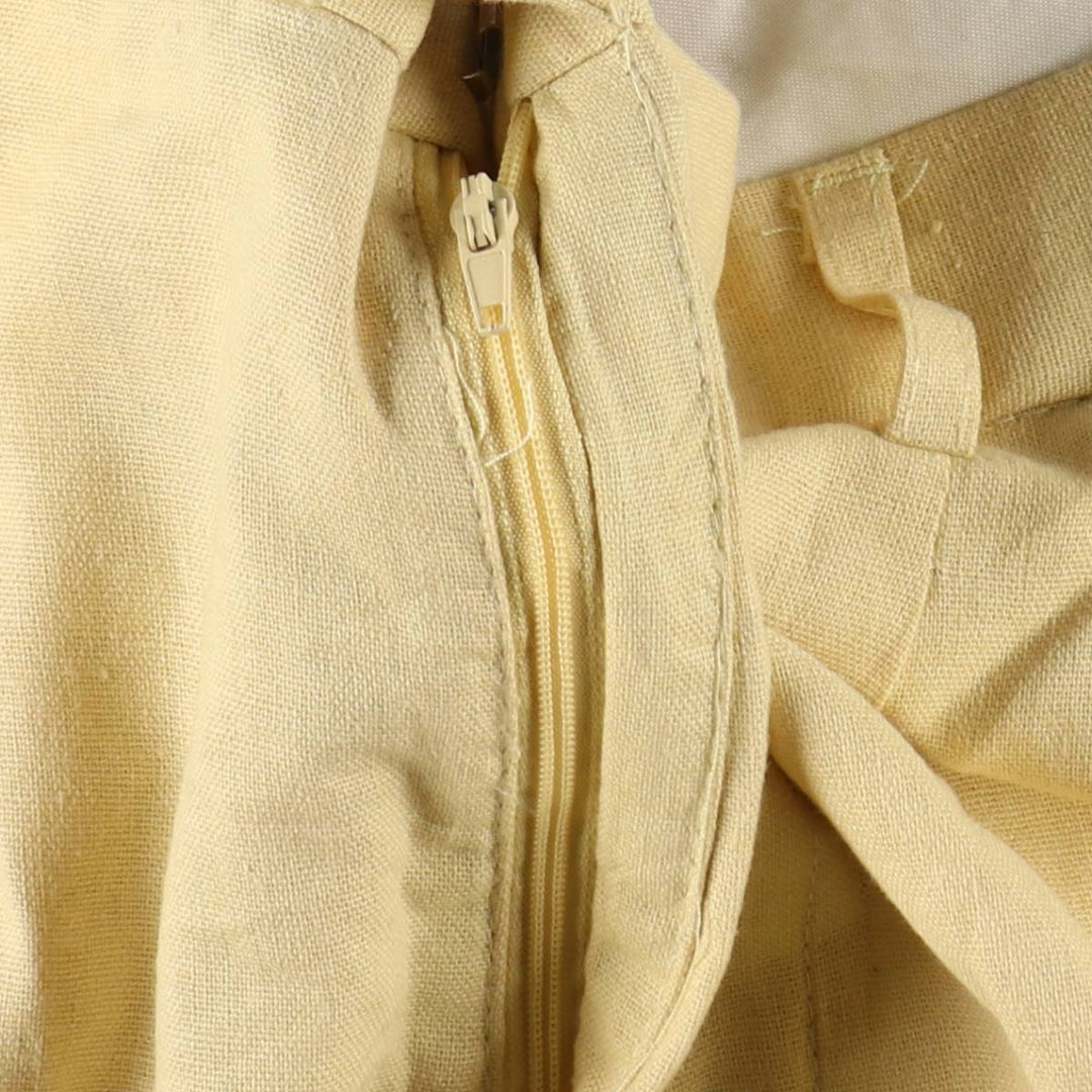 TRUST Two-Pleat Rayon x Linen Trousers, Men's W33 (approx.) linen yellow type Vintage Second Hand