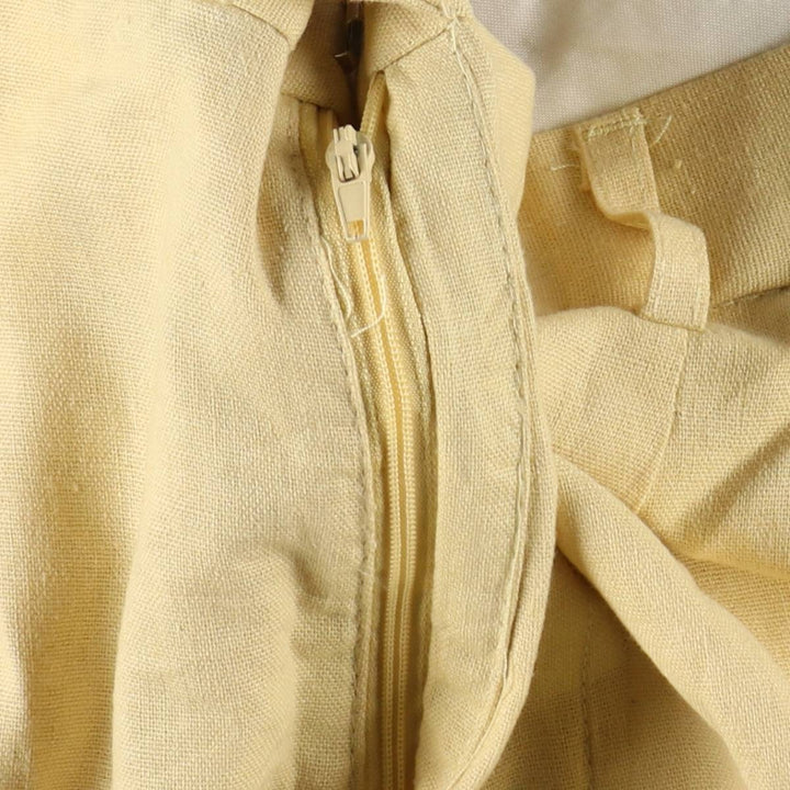 TRUST Two-Pleat Rayon x Linen Trousers, Men's W33 (approx.) linen yellow type Vintage Second Hand