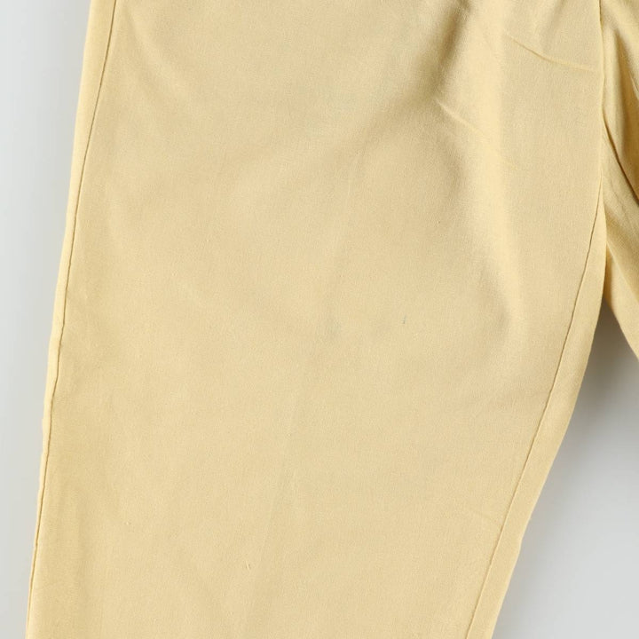 TRUST Two-Pleat Rayon x Linen Trousers, Men's W33 (approx.) linen yellow type Vintage Second Hand