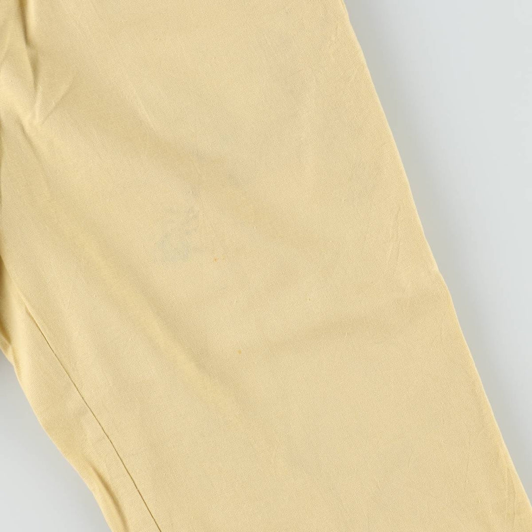 TRUST Two-Pleat Rayon x Linen Trousers, Men's W33 (approx.) linen yellow type Vintage Second Hand