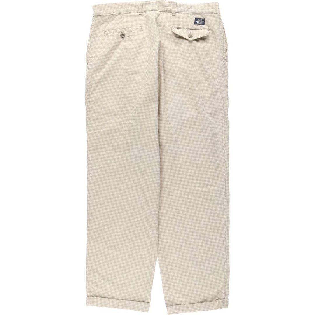 Dockers/Levi's gingham check two-pleat cotton slacks, made in USA, men's size W36 (approx.), vintage. cotton unbleached Vintage Second Hand