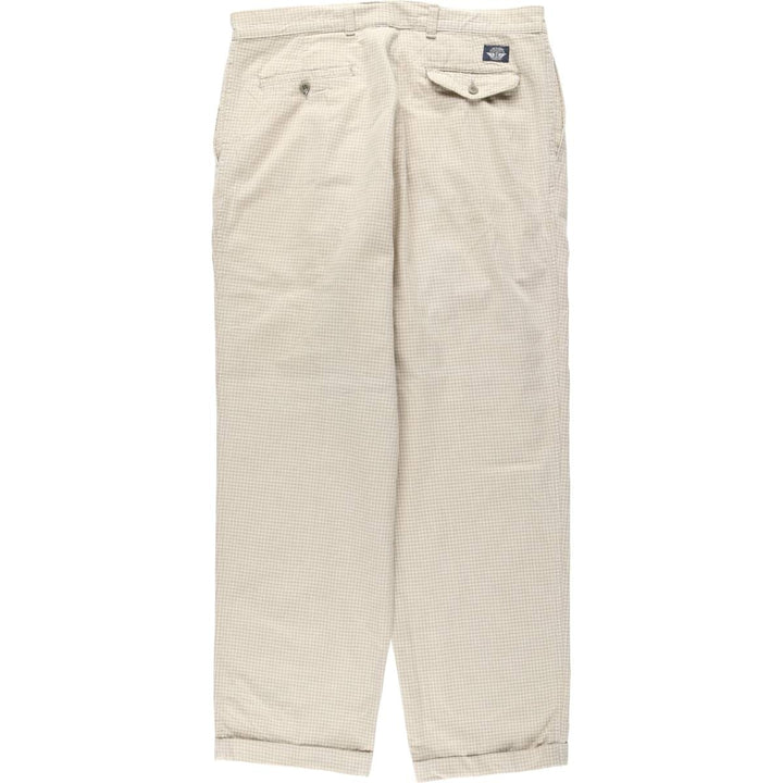 Dockers/Levi's gingham check two-pleat cotton slacks, made in USA, men's size W36 (approx.), vintage. cotton unbleached Vintage Second Hand
