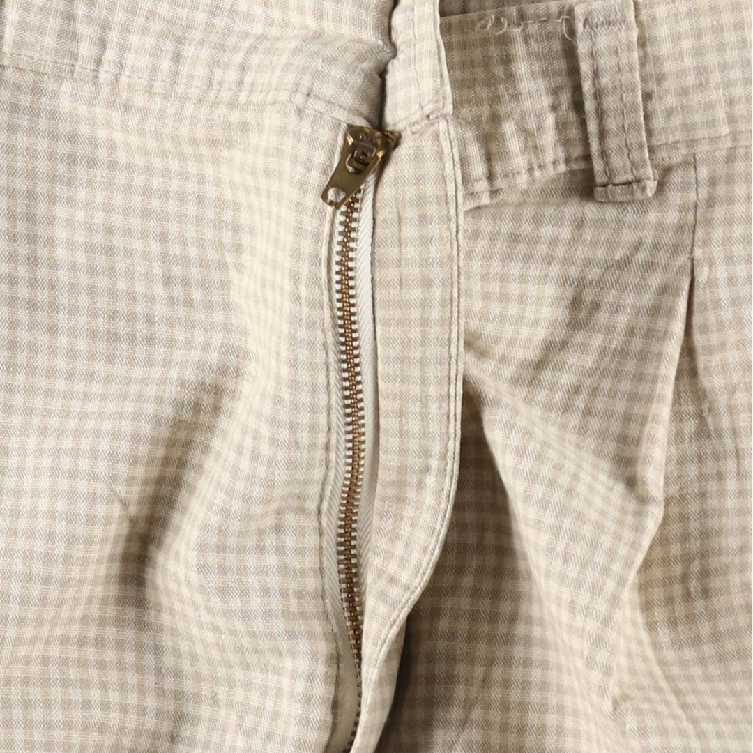Dockers/Levi's gingham check two-pleat cotton slacks, made in USA, men's size W36 (approx.), vintage. cotton unbleached Vintage Second Hand