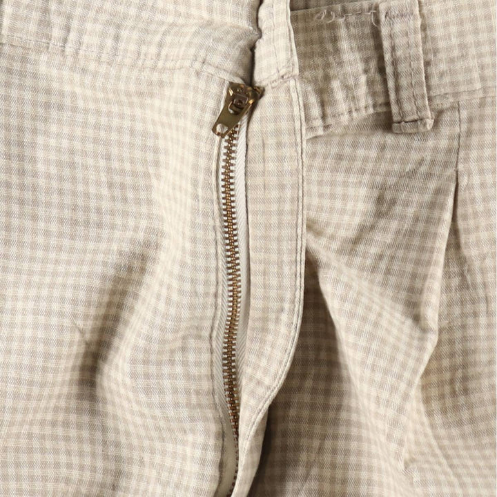 Dockers/Levi's gingham check two-pleat cotton slacks, made in USA, men's size W36 (approx.), vintage. cotton unbleached Vintage Second Hand