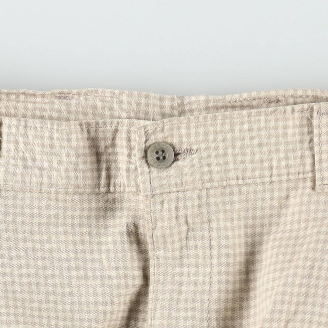 Dockers/Levi's gingham check two-pleat cotton slacks, made in USA, men's size W36 (approx.), vintage. cotton unbleached Vintage Second Hand