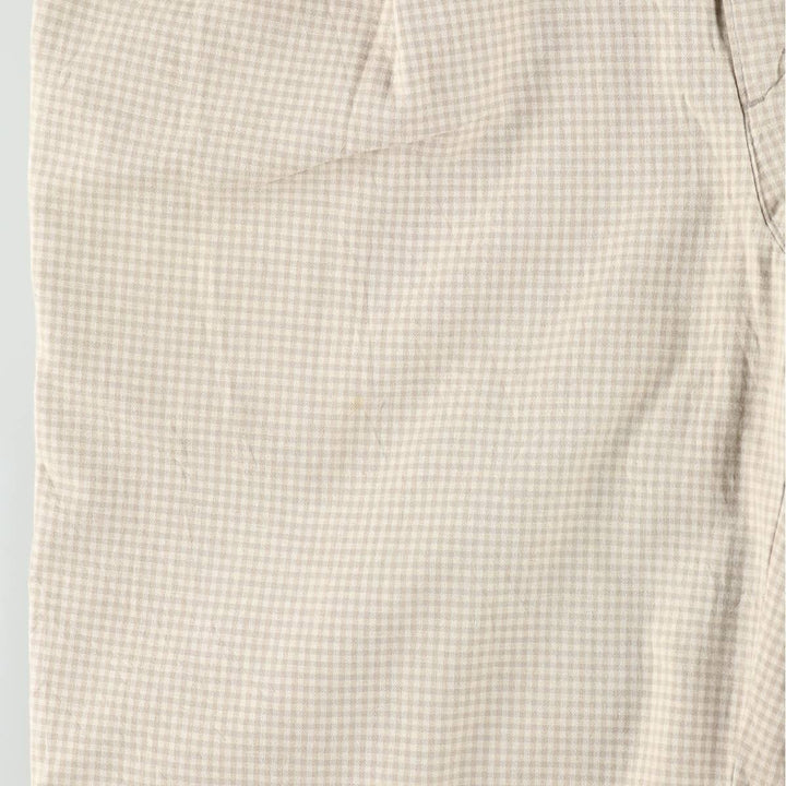 Dockers/Levi's gingham check two-pleat cotton slacks, made in USA, men's size W36 (approx.), vintage. cotton unbleached Vintage Second Hand