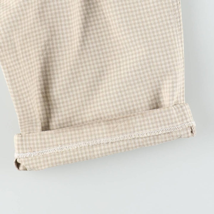 Dockers/Levi's gingham check two-pleat cotton slacks, made in USA, men's size W36 (approx.), vintage. cotton unbleached Vintage Second Hand