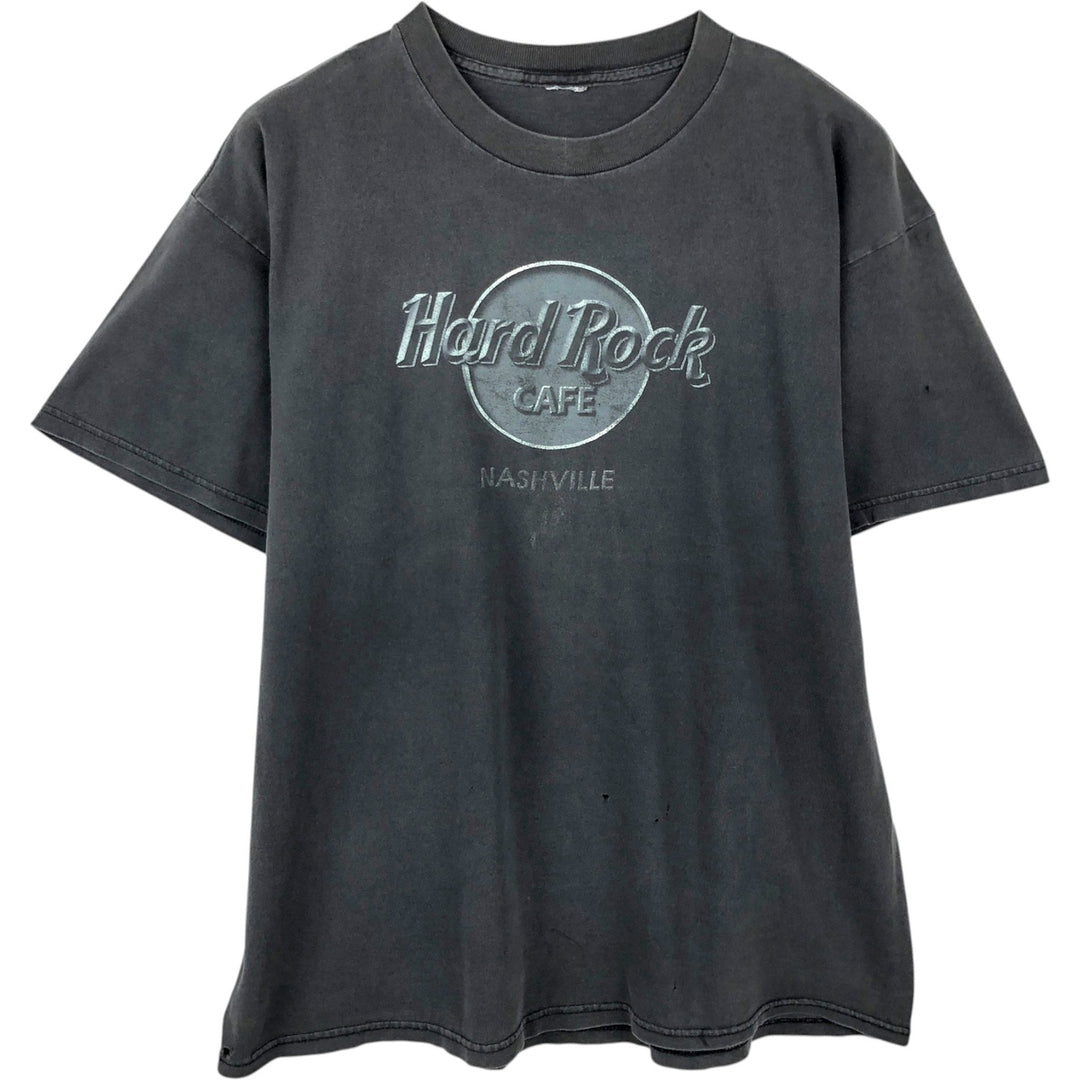 HARD ROCK CAFE Hard Rock Cafe Advertising T-shirt Men's L size unclear black type Vintage Second Hand