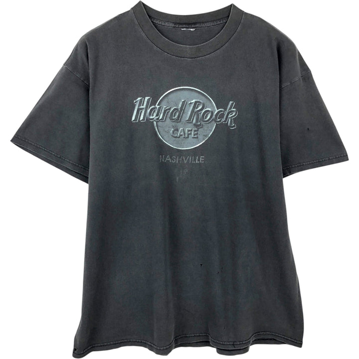 HARD ROCK CAFE Hard Rock Cafe Advertising T-shirt Men's L size unclear black type Vintage Second Hand