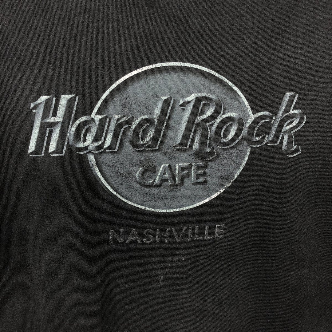 HARD ROCK CAFE Hard Rock Cafe Advertising T-shirt Men's L size unclear black type Vintage Second Hand