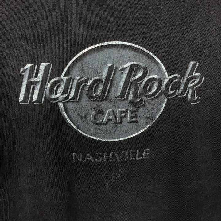 HARD ROCK CAFE Hard Rock Cafe Advertising T-shirt Men's L size unclear black type Vintage Second Hand