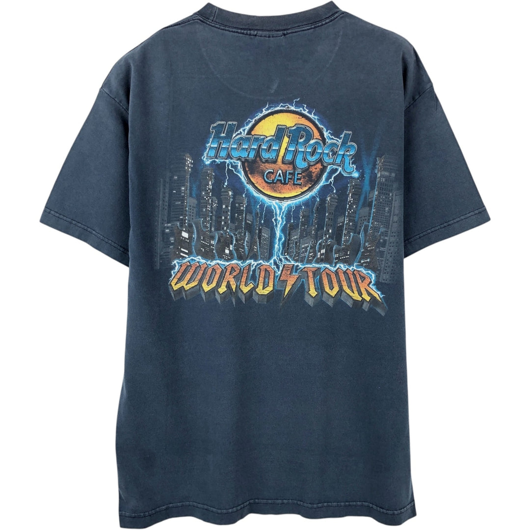 HARD ROCK CAFE Hard Rock Cafe Advertising T-shirt Men's L size unclear navy blue type Vintage Second Hand