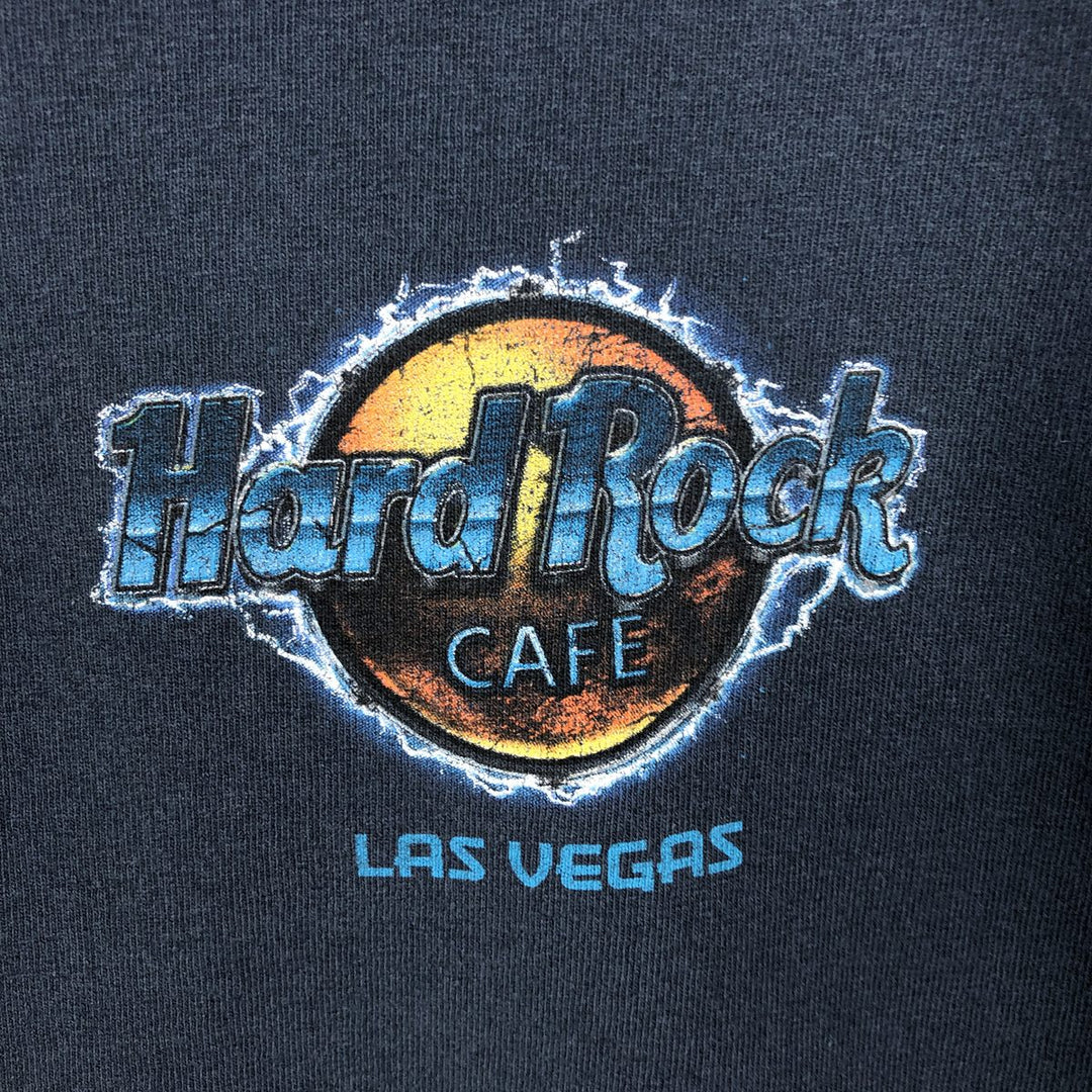 HARD ROCK CAFE Hard Rock Cafe Advertising T-shirt Men's L size unclear navy blue type Vintage Second Hand