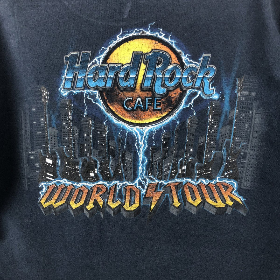 HARD ROCK CAFE Hard Rock Cafe Advertising T-shirt Men's L size unclear navy blue type Vintage Second Hand