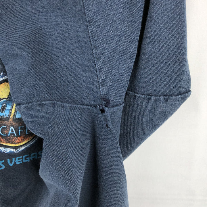 HARD ROCK CAFE Hard Rock Cafe Advertising T-shirt Men's L size unclear navy blue type Vintage Second Hand