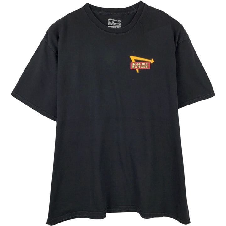 IN-N-OUT BURGER In-and-Out Burger Advertising T-shirt Made in USA Men's XXL cotton black type Vintage Second Hand