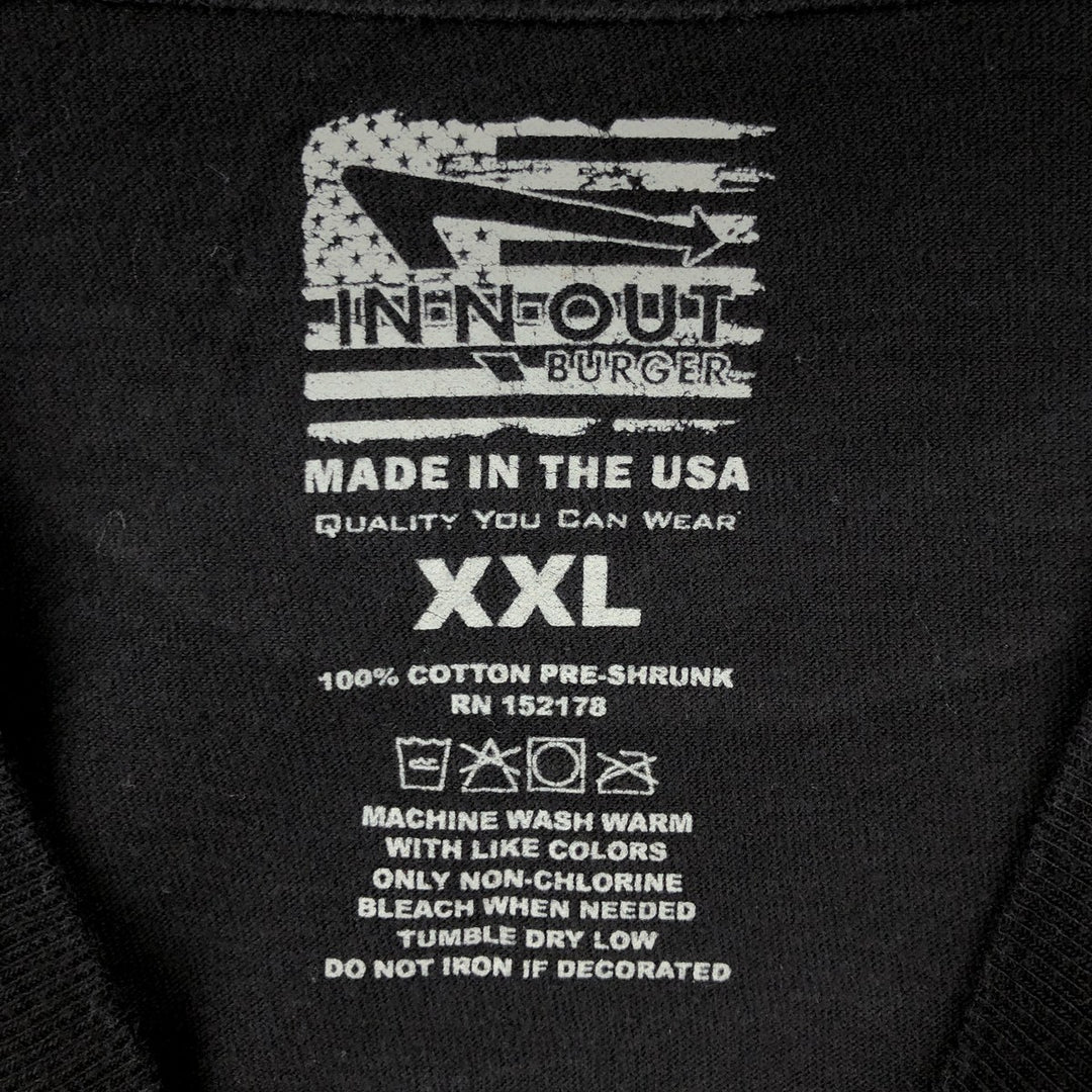 IN-N-OUT BURGER In-and-Out Burger Advertising T-shirt Made in USA Men's XXL cotton black type Vintage Second Hand