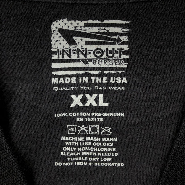 IN-N-OUT BURGER In-and-Out Burger Advertising T-shirt Made in USA Men's XXL cotton black type Vintage Second Hand
