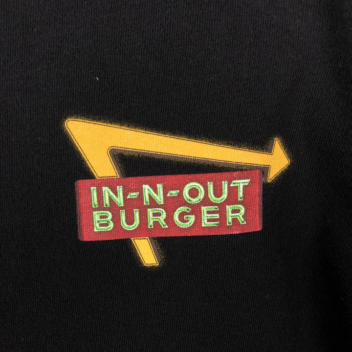 IN-N-OUT BURGER In-and-Out Burger Advertising T-shirt Made in USA Men's XXL cotton black type Vintage Second Hand