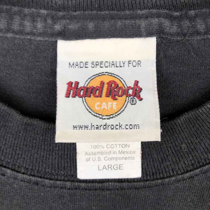 HARD ROCK CAFE Hard Rock Cafe Advertising T-shirt Men's L size cotton black type Vintage Second Hand